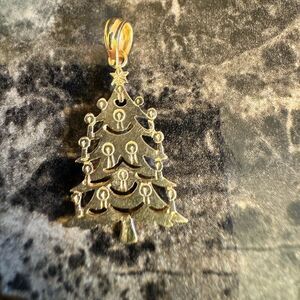 14K Yellow Gold Christmas Tree Pendant